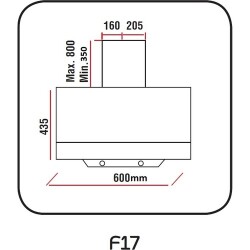 Alveus Alv F-17 Dv.9000-9006  Sıyah Cam Davlumbaz - 6