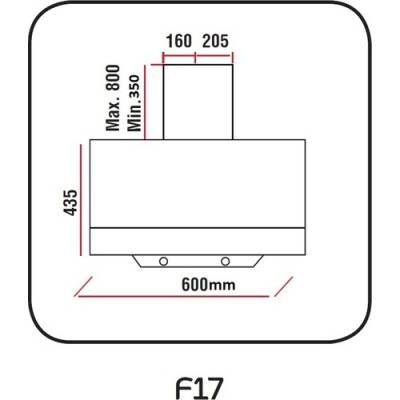 Alveus Alv F-17 Dv.9000-9006  Sıyah Cam Davlumbaz - 6
