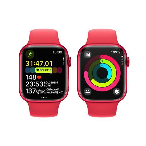 Apple Watch S9 Mrxk3tu/a 45mm Red M/l Saat - 4