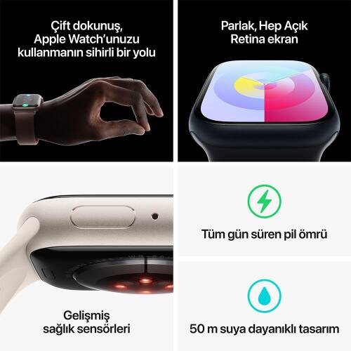 Apple Watch S9 Mrxk3tu/a 45mm Red M/l Saat - 6