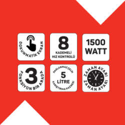 ARZUM AR1186 CRUST MIX PRO 1500 STAND MIKSER - 7