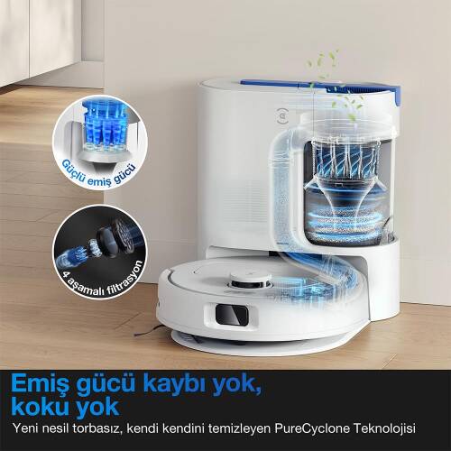 Ecovacs Deebot N20e Plus 10.000pa-wıfı-navıgatıon-supurme-sılme Cop Istasyonlu Robot Supurge - 1
