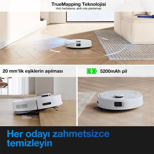 Ecovacs Deebot N20e Plus 10.000pa-wıfı-navıgatıon-supurme-sılme Cop Istasyonlu Robot Supurge - 5
