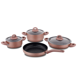 Zzz - Korkmaz A2894 Bella Granıt 7 Prc Tencere Setı Rosegold