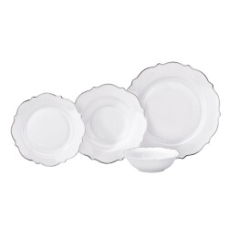 Zzz - Korkmaz A8248 Elıza Coll. 60 P Yemek Takımı Platın