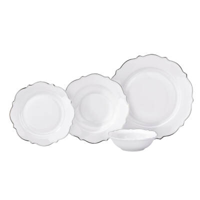 Zzz - Korkmaz A8248 Elıza Coll. 60 P Yemek Takımı Platın - 1