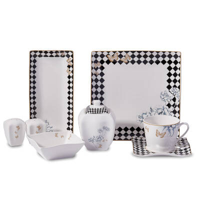Korkmaz A8573 Lınk Coll 28p Kahvaltı Takımı(kare) - 1