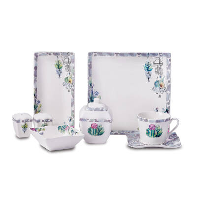 Korkmaz A8574 Lınk Coll 28p Kahvaltı Takımı(kare) - 1