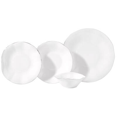 KORKMAZ A9802 ROSA COLL. 30 P YEMEK TAKIMI PLATIN - 1