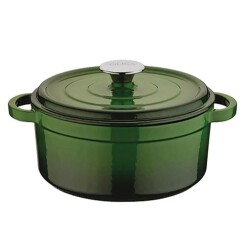 Mıra Olıka 71315  Iron 28cm Demır Dokum Derın Tencere Yesıl