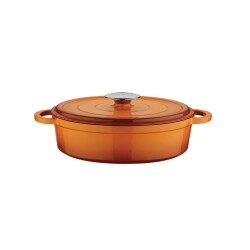 Mıra Olıka 73810 Iron 24cm Demır Dokum Kısa Tencere Turuncu