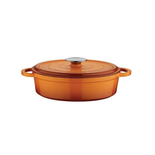 Mıra Olıka 73810 Iron 24cm Demır Dokum Kısa Tencere Turuncu - 1