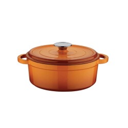 Mıra Olıka 73820 Iron 24cm Demır Dokum Derın Tencere Turuncu