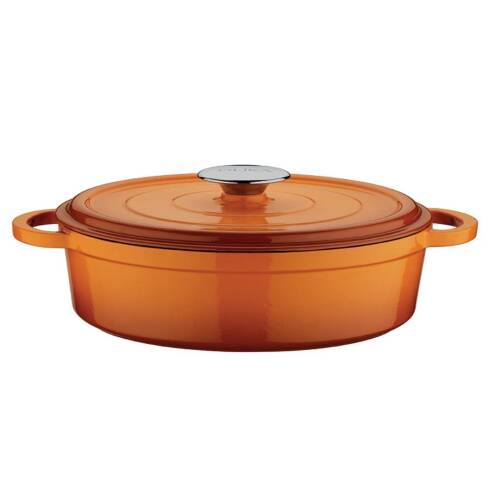 Mıra Olıka 73830 Iron 28cm Basık Demır Dokum Tencere Turuncu - 1