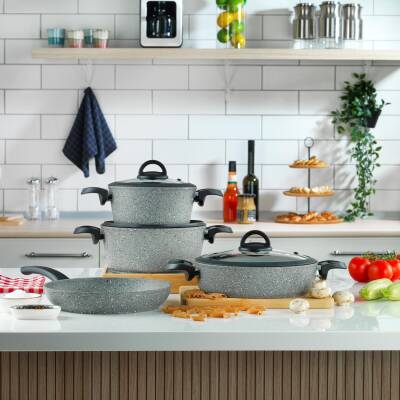 SCHAFER CUCINA 7 PRC GRANIT TENCERE SET GRI - 7