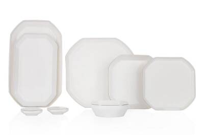 SCHAFER GRACEFUL BONE YEMEK TAKIMI 56 PARCA- PLATIN - 1