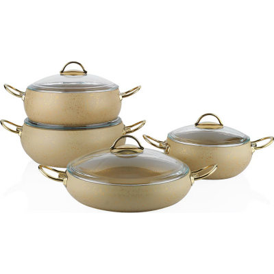 Schafer Jupıter (new) 8 Parca Granıt Tencere Set - Lac/krem - 1