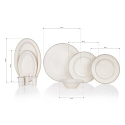 SCHAFER MANDY YEMEK TAKIMI 56 PARCA- PLATIN - 1