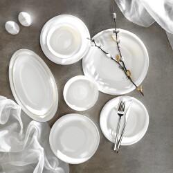 SCHAFER SUPERFINE BONE ELIXIR YEMEK TAKIMI 56 PARCA PLATIN - 4