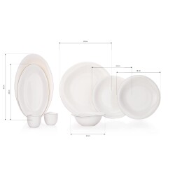 SCHAFER SUPERFINE BONE ELIXIR YEMEK TAKIMI 56 PARCA PLATIN - 1