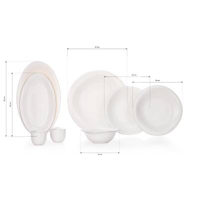 SCHAFER SUPERFINE BONE ELIXIR YEMEK TAKIMI 56 PARCA PLATIN - 1