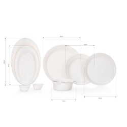 SCHAFER SUPERFINE BONE LUX YEMEK TAKIMI 56 PARCA PLATIN - 1