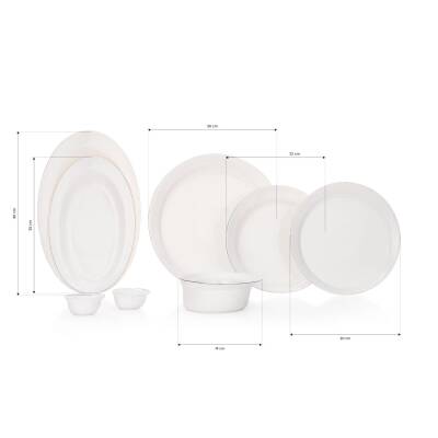 SCHAFER SUPERFINE BONE LUX YEMEK TAKIMI 56 PARCA PLATIN - 1