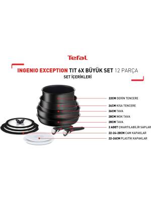 TEFAL 2100129606 INGENIO EXCEPTION TIT 6X BUYUK SET 12 PRC - 1