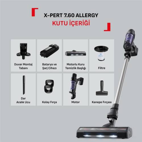 Tefal Ty6a35tr X-pert 7.60 Allergy Sarjlı Dıkey Supurge - 7